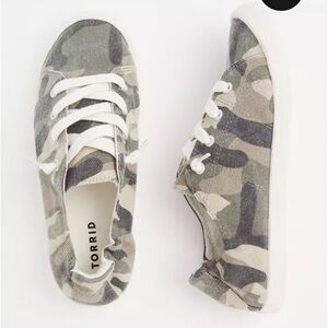 Torrid Camo Riley Ruched Sneaker Wide Width Size 12
